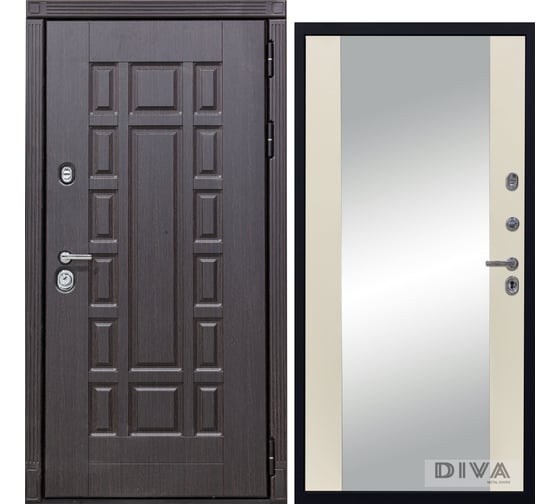 Дверь DIVA 38 Зеркало 2050x860 мм Правая Венге - Д15 Софт Шампань УТ-00075230 1