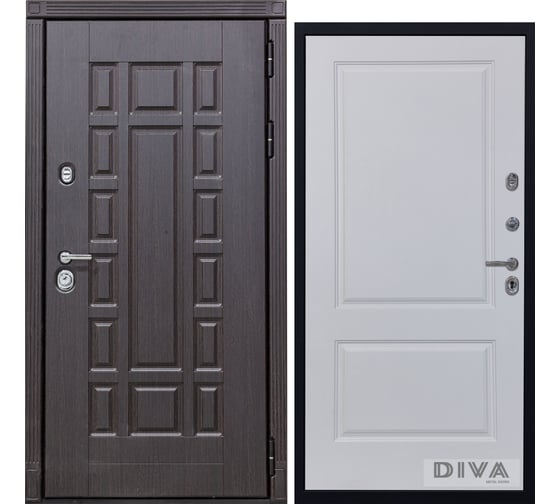 Дверь DIVA 38 2050x960 мм Правая Венге - Д7 Белый Софт УТ-00073328