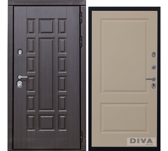 Дверь DIVA 38 2050x860 мм Правая Венге - Д7 Софт Шампань УТ-00075138 1
