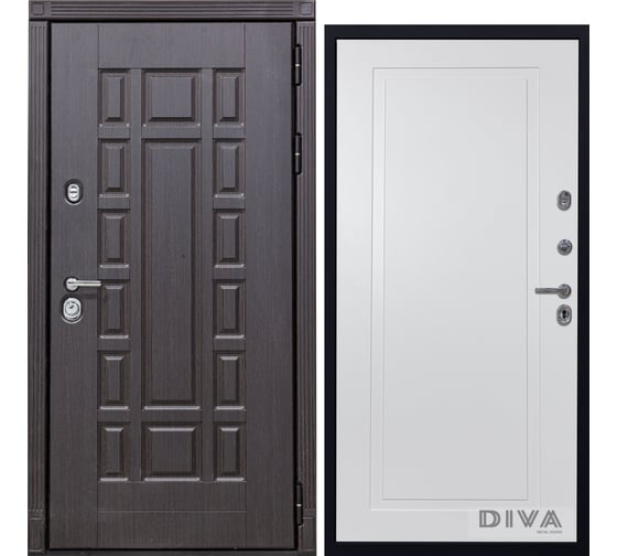 Дверь DIVA 38 2050x860 мм Правая Венге - Н10 Белый Софт УТ-00075184