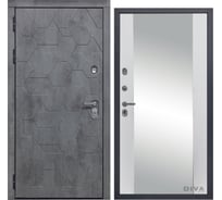 Дверь DIVA 51 Зеркало 2050x860 мм Левая Бетон темный - Д15 Белый софт УТ-00074159