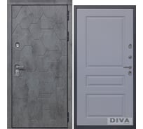Дверь DIVA 51 2050x860 мм Левая Бетон темный - Д13 Силк маус УТ-00075340