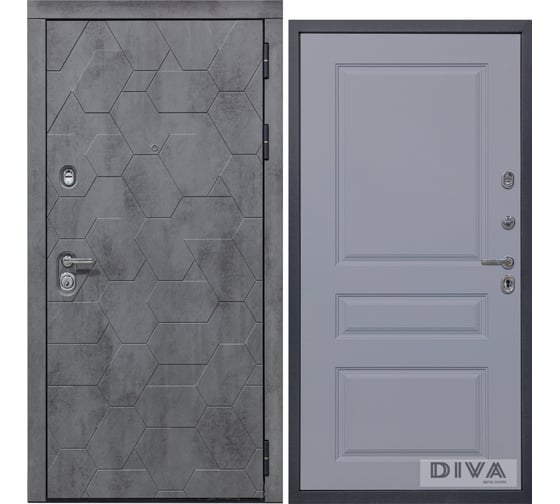 Дверь DIVA 51 2050x860 мм Левая Бетон темный - Д13 Силк маус УТ-00075340