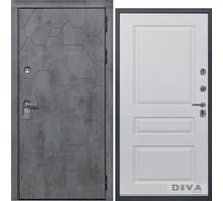 Дверь DIVA 51 2050x860 мм Правая Бетон темный - Д13 Белый софт УТ-00075338