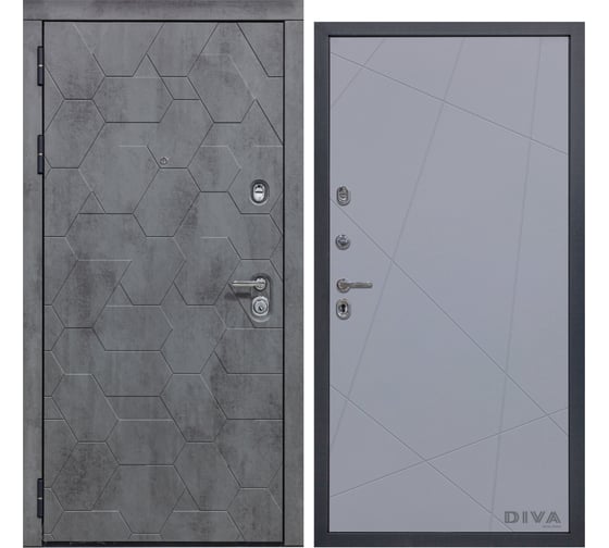 Дверь DIVA 51 2050x860 мм Левая Бетон темный - Д11 Силк маус УТ-00073058