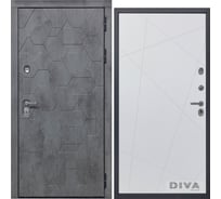 Дверь DIVA 51 2050x860 мм Правая Бетон темный - Д11 Белый софт УТ-00072917