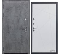Дверь DIVA 51 2050x860 мм Левая Бетон темный - Д11 Белый софт УТ-00074223