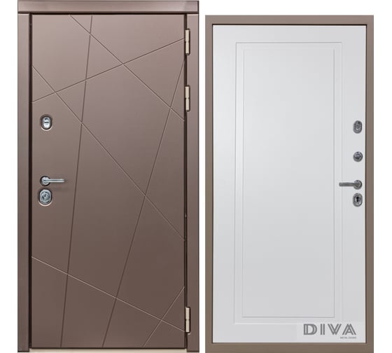Дверь DIVA 50 2050x860 мм Правая Бронза - Н10 Белый софт УТ-00075292