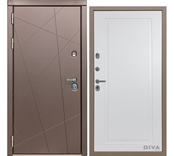 Дверь DIVA 50 2050x860 мм Левая Бронза - Н10 Белый софт УТ-00075290