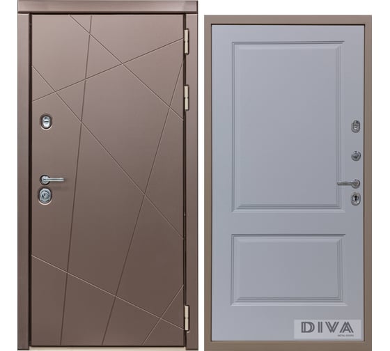Дверь DIVA 50 2050x960 мм Правая Бронза - Д7 Силк маус УТ-00075280
