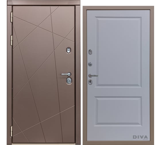 Дверь DIVA 50 2050x960 мм Левая Бронза - Д7 Силк маус УТ-00075279 1