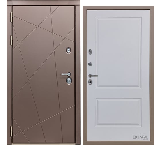 Дверь DIVA 50 2050x860 мм Левая Бронза - Д7 Белый софт УТ-00075273