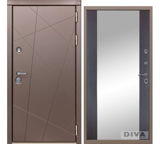 Дверь DIVA 50 Зеркало 2050x860 мм Правая Бронза - Д15 Венге УТ-00075320 1