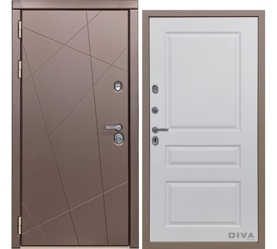 Дверь DIVA 50 2050x960 мм Левая Бронза - Д13 Белый софт УТ-00074059 1