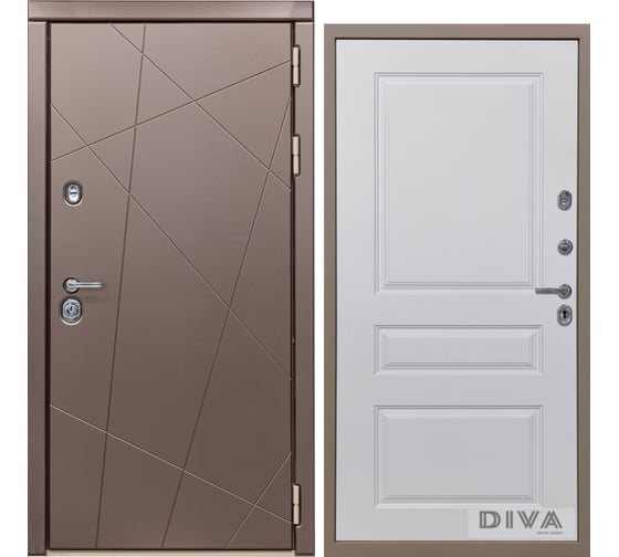 Дверь DIVA 50 2050x860 мм Правая Бронза - Д13 Белый софт УТ-00075247 1