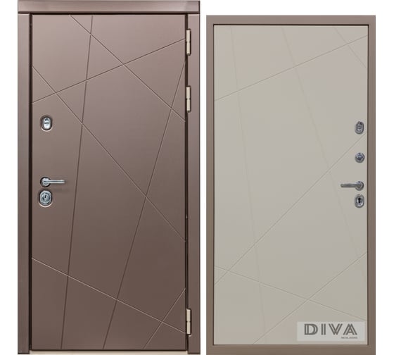 Дверь DIVA 50 2050x860 мм Правая Бронза - Д11 Софт шампань УТ-00073418