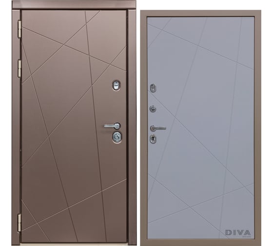 Дверь DIVA 50 2050x860 мм Левая Бронза - Д11 Силк маус УТ-00075238