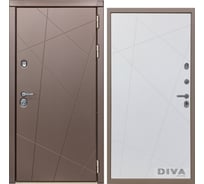 Дверь DIVA 50 2050x960 мм Правая Бронза - Д11 Белый софт УТ-00071689