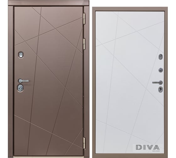 Дверь DIVA 50 2050x960 мм Правая Бронза - Д11 Белый софт УТ-00071689 1