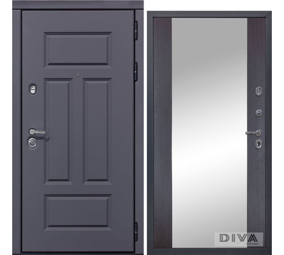 Дверь DIVA 47 2050x960 мм Зеркало Правая Ясень графит - Д15 Венге УТ-00075257 1