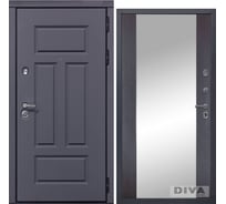 Дверь DIVA 47 2050x860 мм Зеркало Правая Ясень графит - Д15 Венге УТ-00074175
