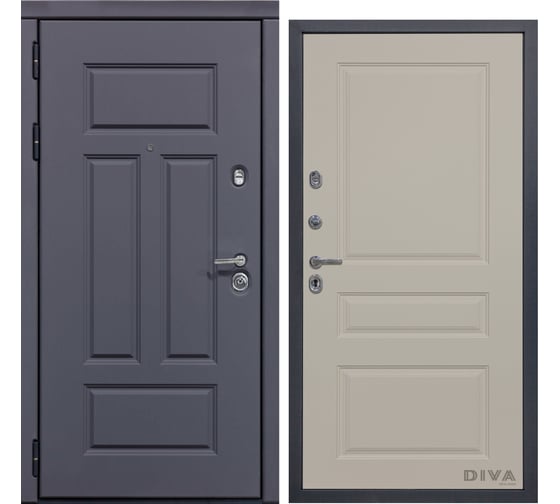 Дверь DIVA 47 2050x860 мм Левая Ясень графит - Д13 Софт шампань УТ-00075218