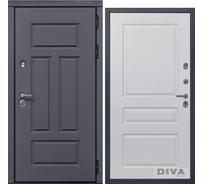 Дверь DIVA 47 2050x860 мм Правая Ясень графит - Д13 Белый софт УТ-00073500