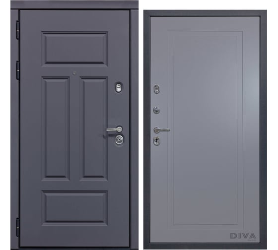 Дверь DIVA 47 2050x960 мм Левая Ясень графит - Н10 Силк маус УТ-00073434 1