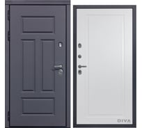 Дверь DIVA 47 2050x960 мм Левая Ясень графит - Н10 Белый софт УТ-00075235
