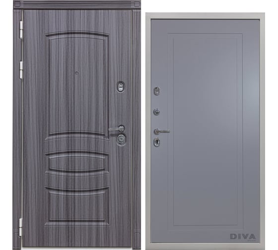 Дверь DIVA 42 2050x860 мм Левая Сандал серый - Н10 Силк маус УТ-00075395