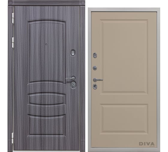 Дверь DIVA 42 2050x960 мм Левая Сандал серый - Д7 Софт шампань УТ-00074208