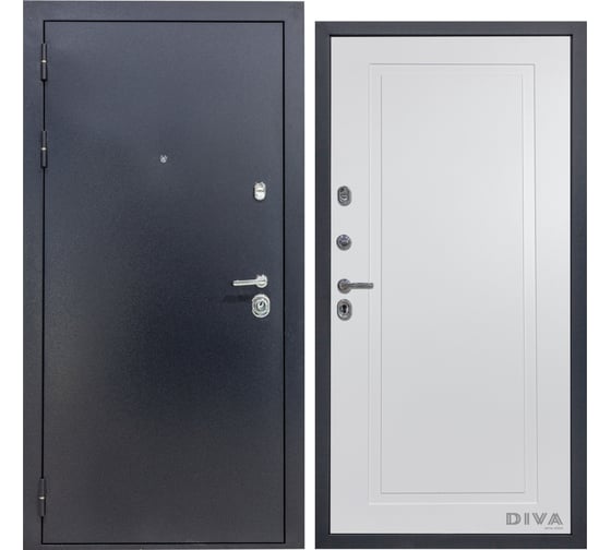 Дверь DIVA 40 2050x960 мм Левая Титан - Н10 Белый софт УТ-00073545 1