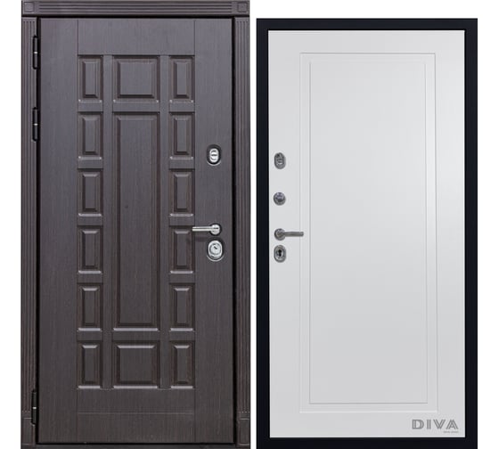 Дверь DIVA 38 2050x960 мм Левая Венге - Н10 Белый софт УТ-00074093