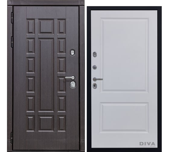 Дверь DIVA 38 2050x860 мм Левая Венге - Д7 Белый софт УТ-00072697 1