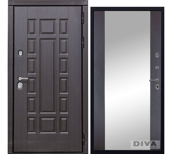 Дверь DIVA 38 Зеркало 2050x960 мм Правая Венге - Д15 Венге УТ-00074561