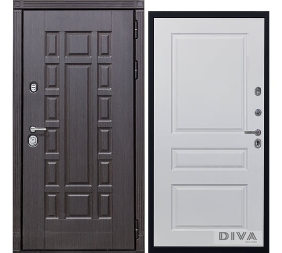 Дверь DIVA 38 2050x860 мм Правая Венге - Д13 Белый софт УТ-00072558 1