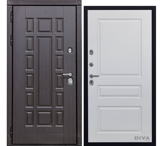 Дверь DIVA 38 2050x860 мм Левая Венге - Д13 Белый софт УТ-00073051 1