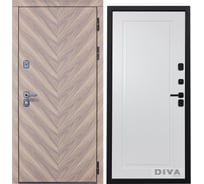 Дверь DIVA 98 2050x960 мм Правая Орех шоколадный - Н10 Белый софт УТ-00075803