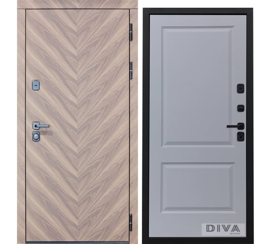 Дверь DIVA 98 2050x860 мм Правая Орех шоколадный - Д7 Силк маус УТ-00075825 1