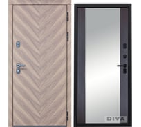 Дверь DIVA 98 Зеркало 2050x960 мм Правая Орех шоколадный - Д15 Венге УТ-00075879