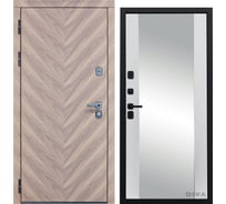 Дверь DIVA 98 Зеркало 2050x960 мм Левая Орех шоколадный - Д15 Белый софт УТ-00075874