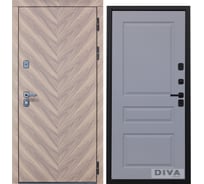 Дверь DIVA 98 2050x960 мм Правая Орех шоколадный - Д13 Силк маус УТ-00075845