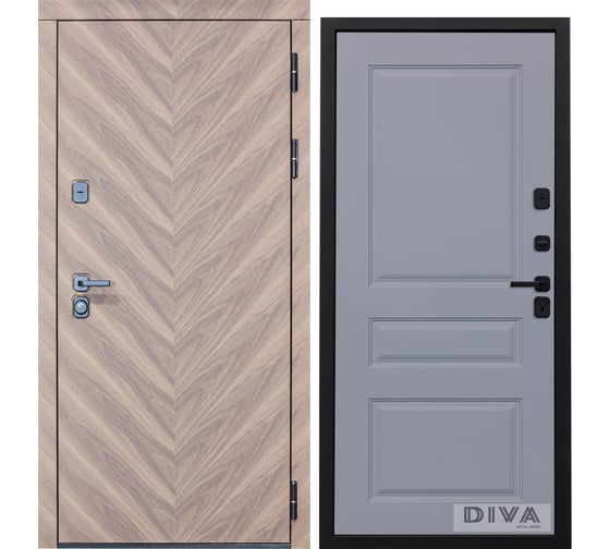 Дверь DIVA 98 2050x960 мм Правая Орех шоколадный - Д13 Силк маус УТ-00075845 1