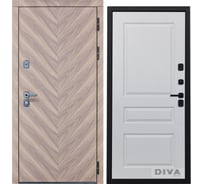 Дверь DIVA 98 2050x860 мм Правая Орех шоколадный - Д13 Белый софт УТ-00075838