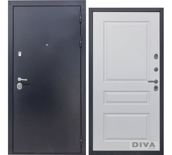 Дверь DIVA 40 2050x860 мм Правая Титан - Д13 Белый Софт УТ-00072652 1