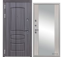 Дверь DIVA 42 Зеркало 2050x960 мм Левая Сандал серый - Д15 Сандал белый УТ-00075401