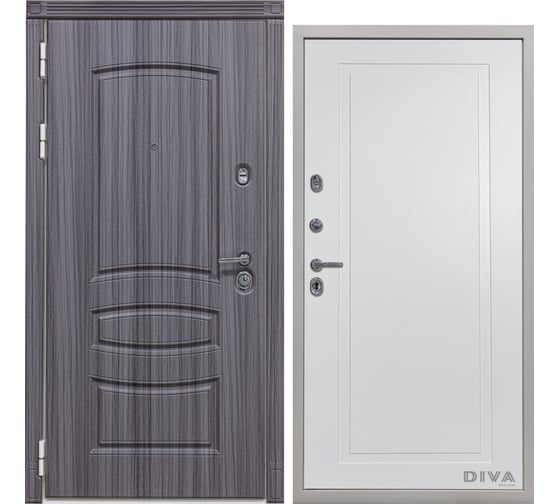 Дверь DIVA 42 2050x960 мм Левая Сандал серый - Н10 Белый Софт УТ-00075383 1