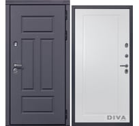 Дверь DIVA 47 2050x960 мм Правая Ясень графит - Н10 Белый Софт УТ-00073727