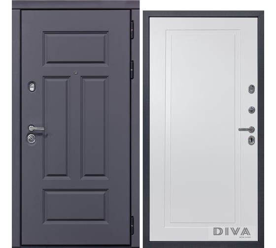 Дверь DIVA 47 2050x960 мм Правая Ясень графит - Н10 Белый Софт УТ-00073727 1