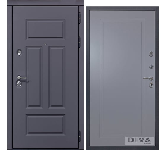 Дверь DIVA 47 2050x960 мм Правая Ясень графит - Н10 Силк Маус УТ-00075236 1